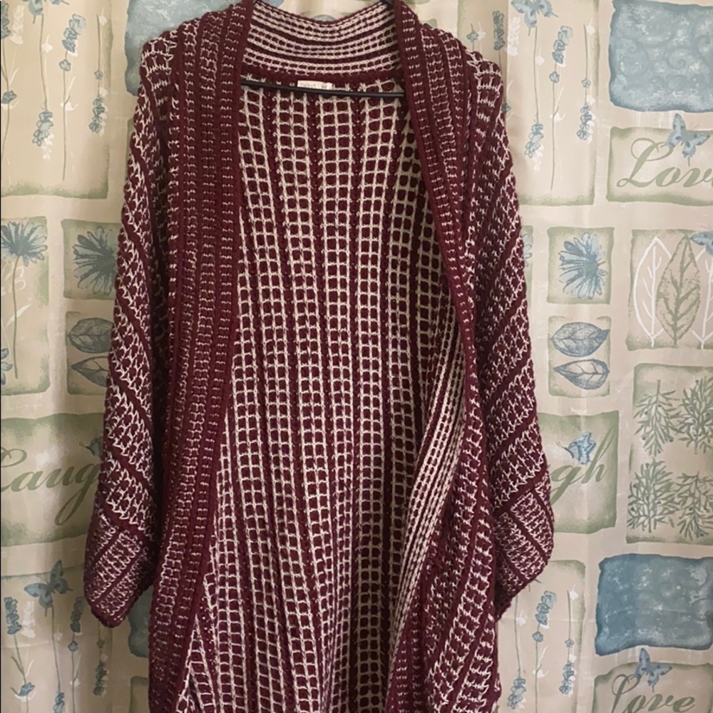 Burgundy cardigan 2xl-3xl